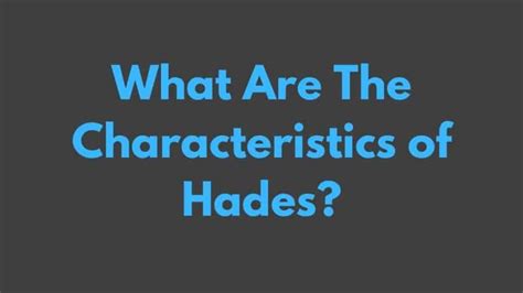 personality traits of hades